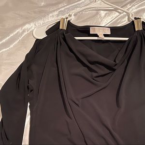 Michael Kors chain trim shoulder cut black size S